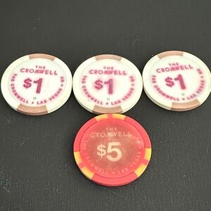 The Cromwell Las Vegas $1 & $5 Casino Chips – Lot of 4 Collectible
